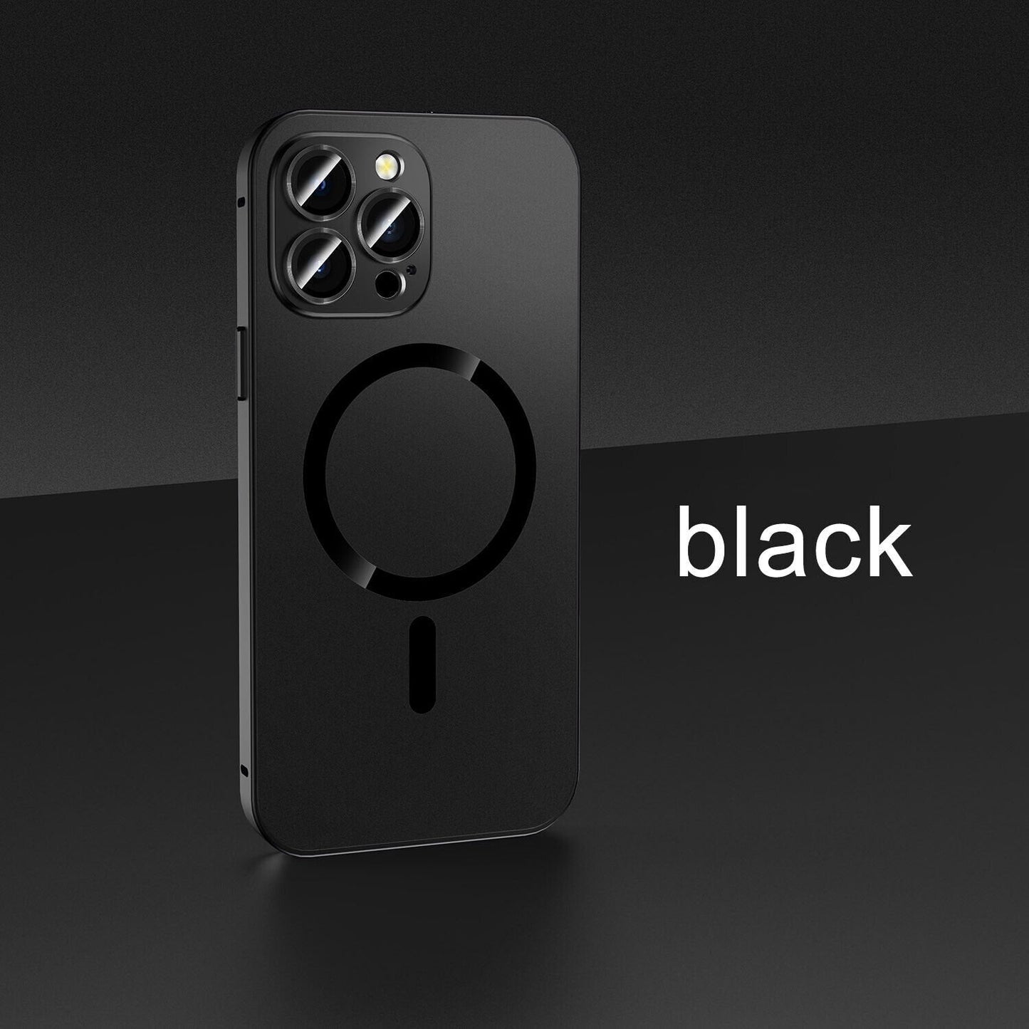 Magnetic Charging Aluminium Metal Bumper Matte Case for iPhone