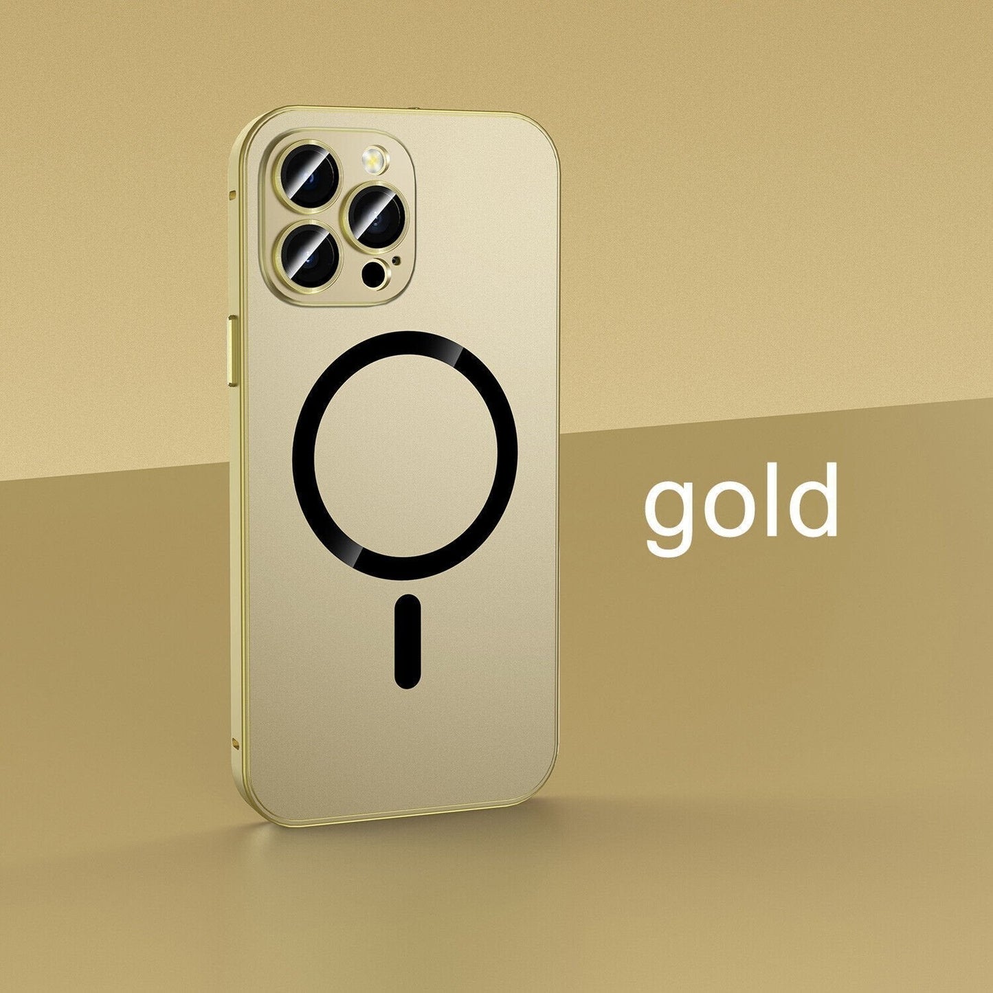 Magnetic Charging Aluminium Metal Bumper Matte Case for iPhone